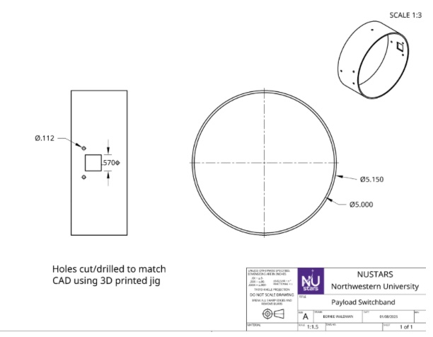 Switchband engineering drawing with camera interface dimensions