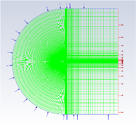 Boundary condition diagram showing velocity inlet, pressure outlet, and no-slip airfoil wall