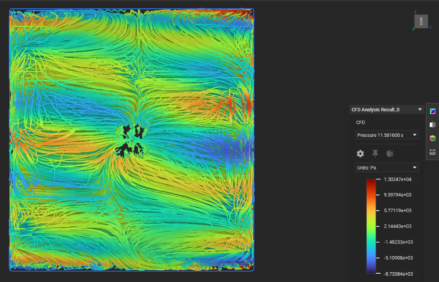 nTop CFD pressure distribution