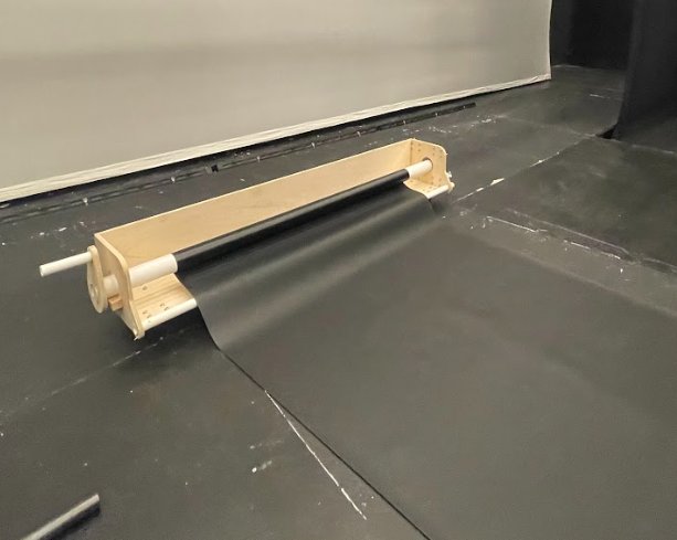 Roller deployed on stage floor